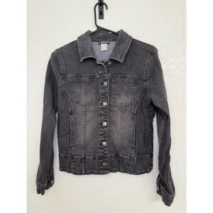 Venus Women's Gray‎ Denim Jacket Button Down Fitted Jean Jacket Size S